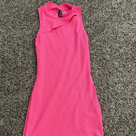 neon dress h&m NEON YELLOW H&M Rhinestone Embellished Dress size S